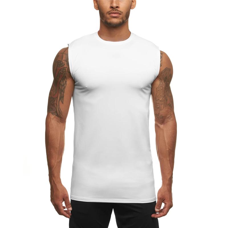 

Muscleguys New Compression Gym Training Tank Tops Men s Sports T-shirt Summer Breathable Fitness Running Vest Quick Drying Sleeveless Tops M чорний