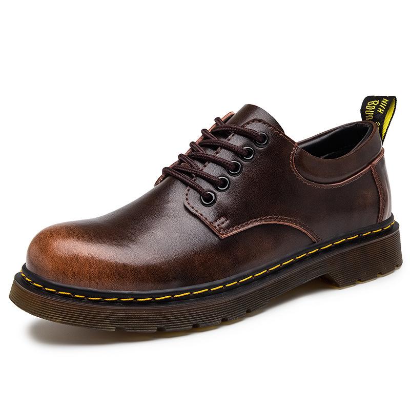Men's genuine leather casual shoes Fashion Comfort Round Toe Shoes Men Casual Outdoor non slip footwear Elegant Work Shoe Homme