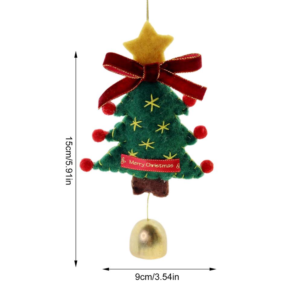 Christmas Felt Ornament with Bell Plush Christmas Tree Bells Christmas Tree Decoration Xmas New Year Hanging Bell