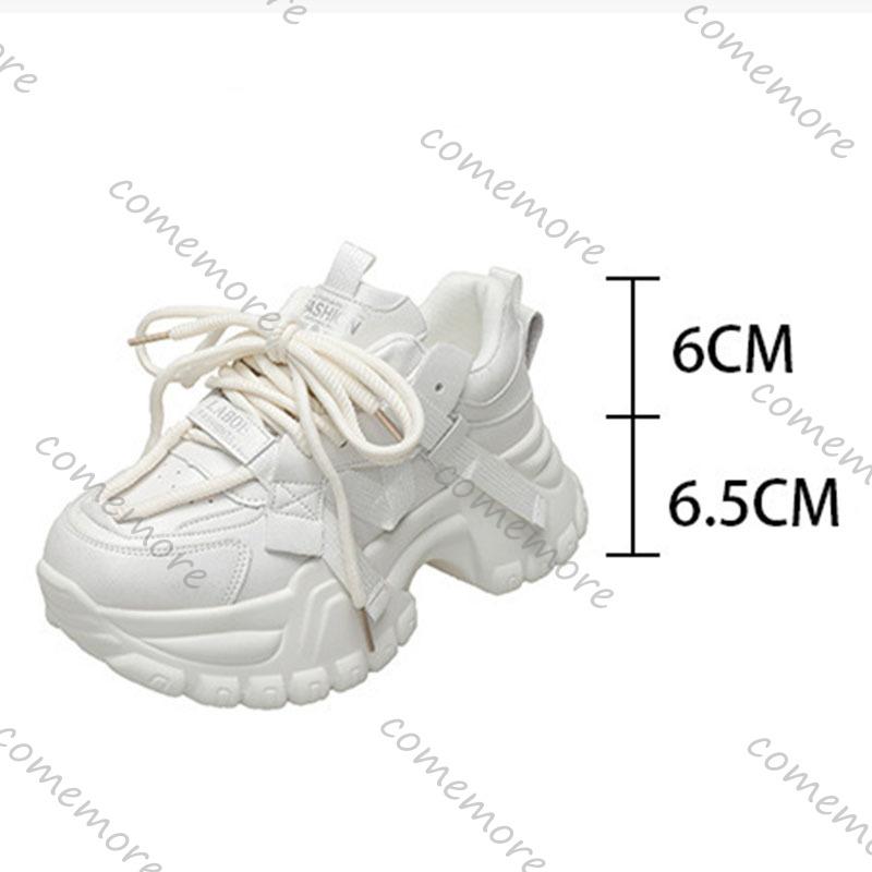Mode Comemore Damenschuhe Höherlegung Mode Dicke Sohle Sneaker Große Größe Schnürung Klobig Hoher Absatz Frühling Herbst Sportschuhe