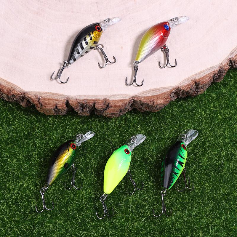 5 Stück/Box Kurbelfisch Rock Fish Barsch Angelköder Set 4,4G Künstliche Köder Oberflächenköder Kurbel Wobbler Angelzubehör