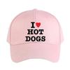I Love Hot Dogs Woman Man Summer Baseball Cap Adjustable with Curved Brim Duckbill Cap Protection Sun Hats