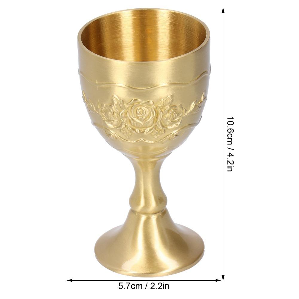 Gravierte Blume Vintage Kelch Geprägter Rosenweinkelch Messingkelch Partyzubehör