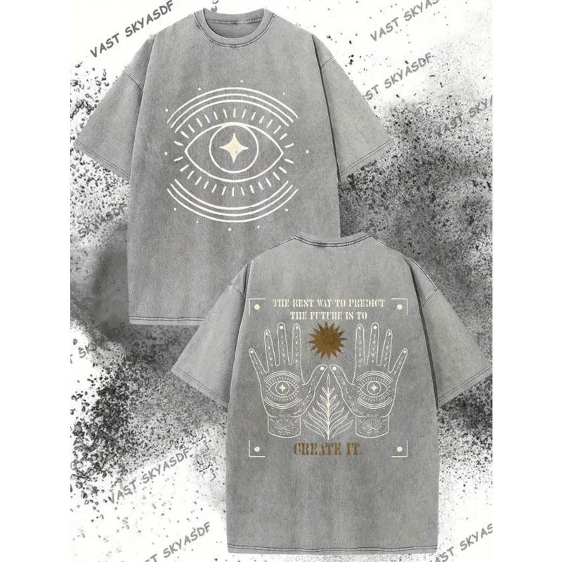 Men'S Vintage Distressed Graphic Tee, Stylish Fashion Design, Striking Prints, Cozy Casual Outfit, Great for Urban Wear, Outdoor Activities, Traveling