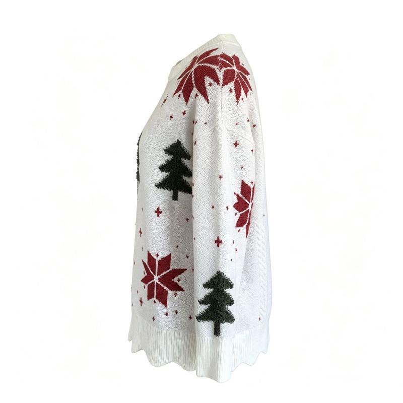 Autumn and Winter New Fashion Christmas Sweater European and American Women's Clothing Crew Neck Loose Casual Pullover Top