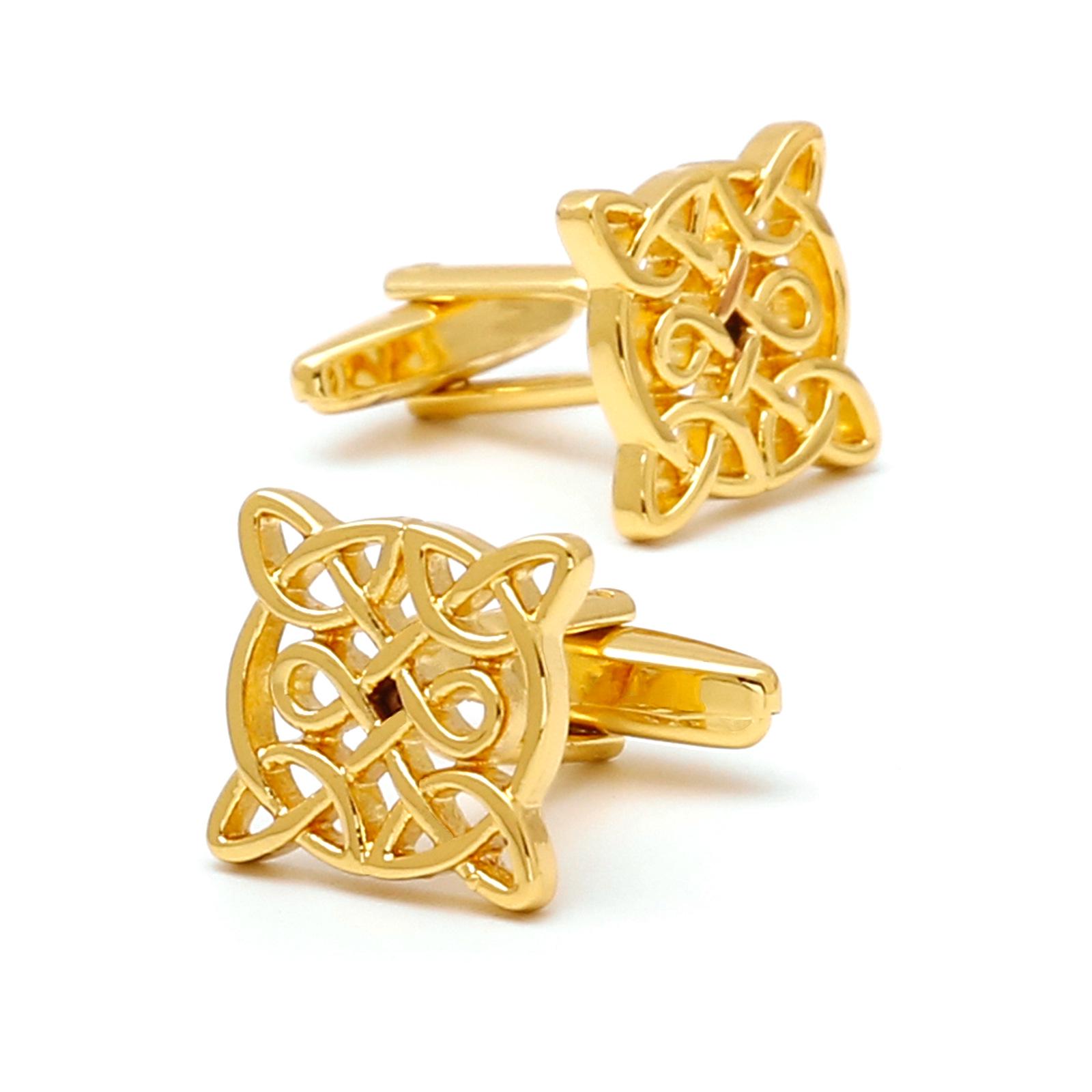 

2023 Men s Retro Gold Pattern Cufflinks - High-Quality Copper Shirt Studs Manual