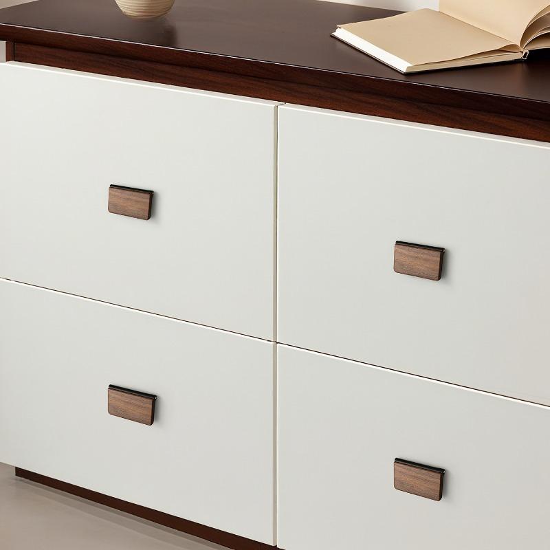 Walnut Flip Handle No-drill Invisible Drawer Handle Modern Minimalist Wardrobe Cabinet Concealed Door Kitchen Cabinet Handle