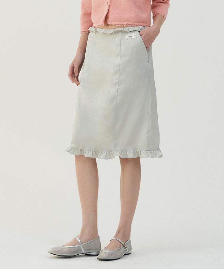 Tabert Diary Frill Midi Skirt - Mint