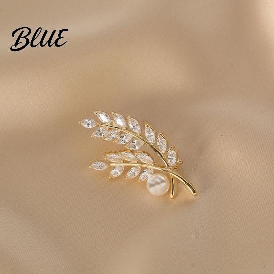 Decorative Scarf Clip Women Brooch Sparkling Cubic Zirconia Wheat Ear