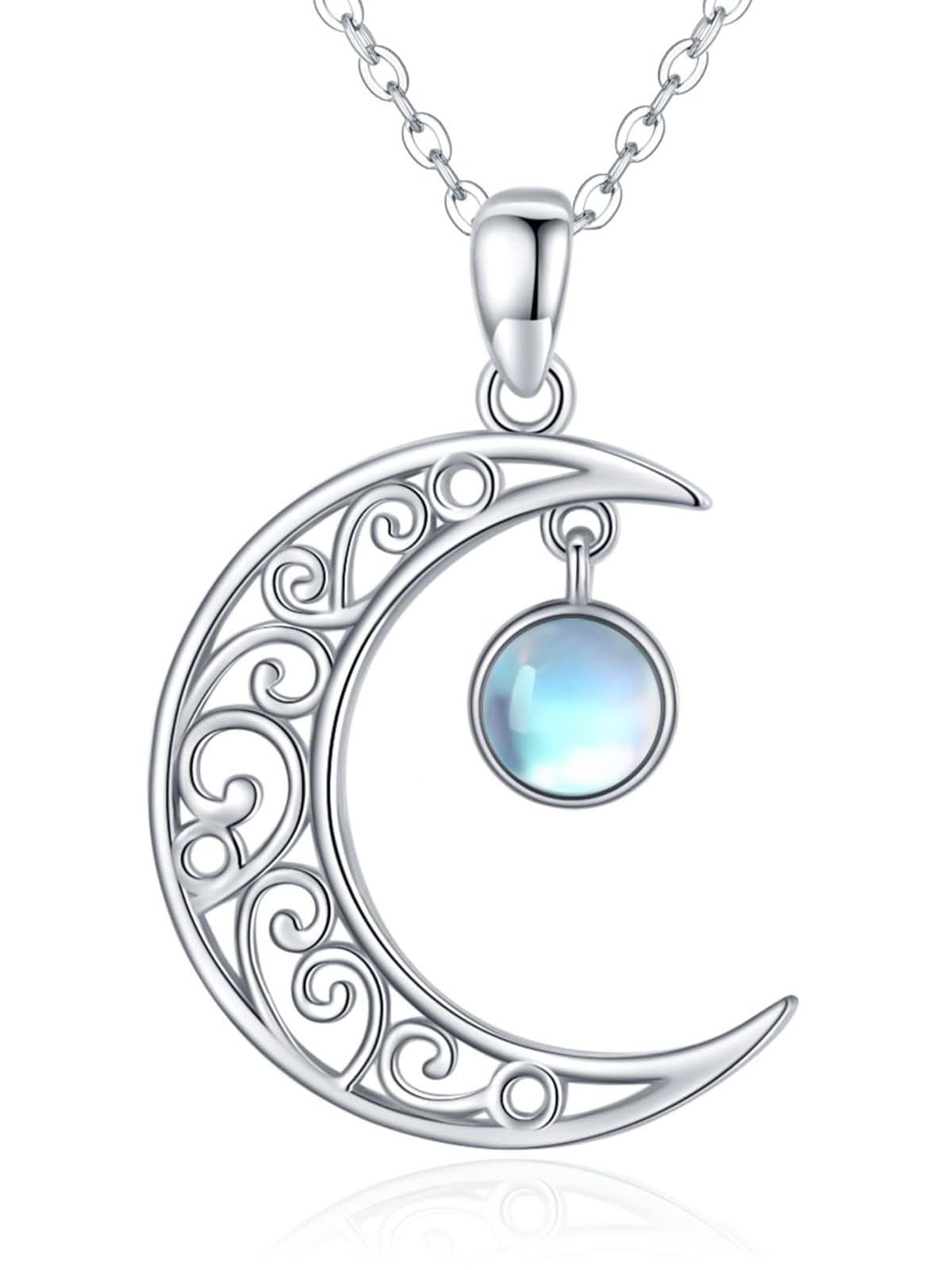 

Ожерелье с луной из стерлингового серебра 925 пробы с лунным камнем, подходит для повседневной носки, белое, для подарочной коробки [StoryMidir] Женщины, Серебро, Полумесяц, Удача, Амулет, Гипоаллергенный, Использование,