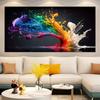 Impression Artistique 2D Splash de Peinture Multicolore Vibrante pour Décoration Intérieure
