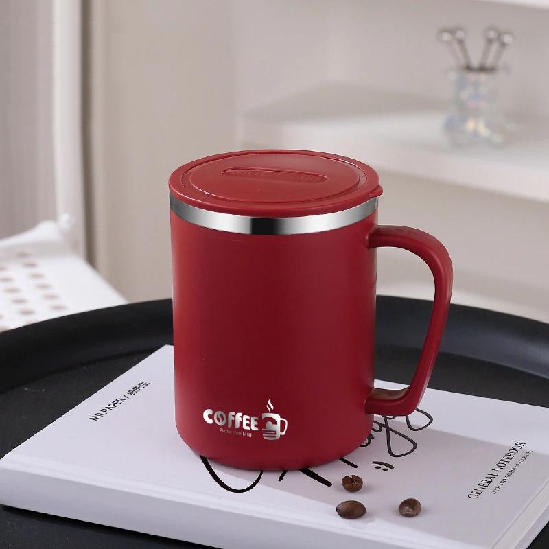 480ml 304 Stainless Steel Double Wall Insulated Mug With Handle Portable Leak-proof Milk Coffee Cup Student Water Cup Drinkware