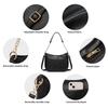 [BRASS TACKS Leathercraft] Genuine Leather Handbag Shoulder Bag for Women, Large Capacity, Elegant (Black 2)