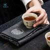 4 Pcs/Set Water Absorption Vintage Tea Towel Embroidered Pattern Double-sided Zen Tea Cloth Soft Thickened Tea Table Pad