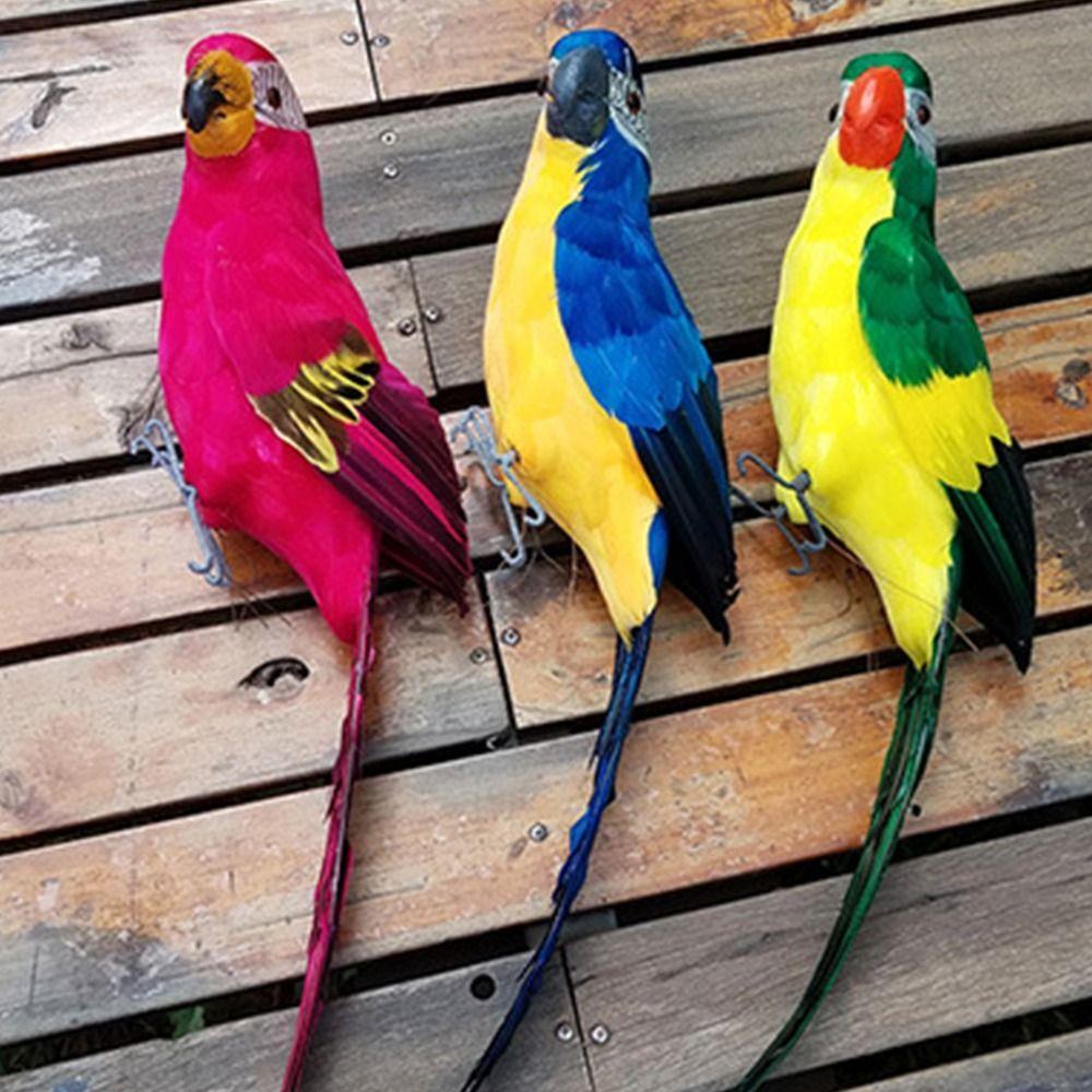 Multicolor Artificial Bird Model Foam Garden Decorative Bird Simulation Parrot  Garden Ornament