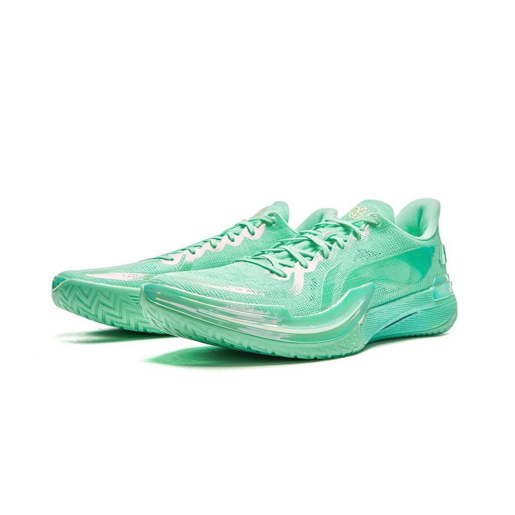 Li Ning Gamma Basketballschuhe Herren Niedrig geschnitten Fluoreszierendes Eisblau ABAV035-27