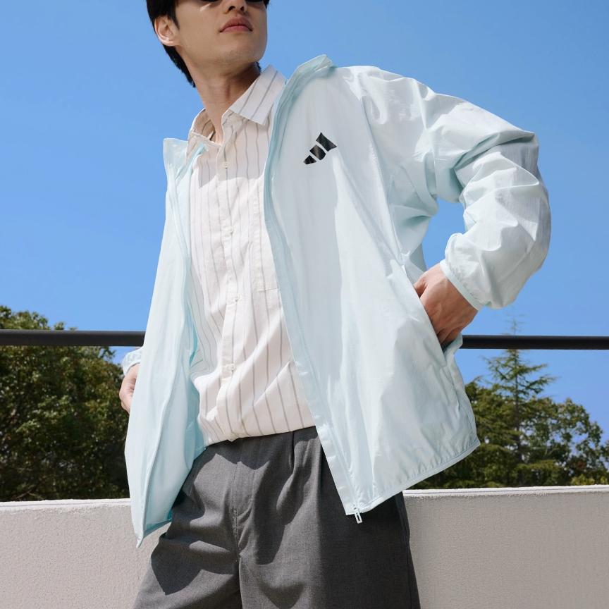 Adidas Climacool UPF Cooling Jacket With Hood Unisex Jackets Blue KA9749