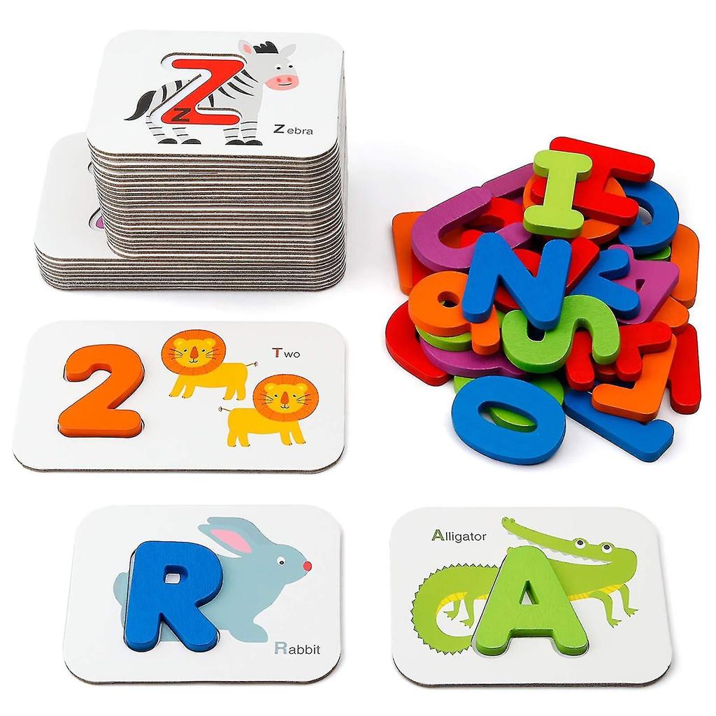 Numbers And Alphabets Flash Cards Set, Abc Wooden Letters And Numbers, Puzzle Game Educational Toys