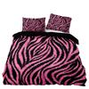 Set Biancheria da Letto Stile Americano Queen Rosa Motivo Leopardo Copripiumino con Federa Singolo Matrimoniale King Piumino Morbido Copriletto