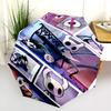 Mystic Gourd Lanterns Glow Folding Umbrella Durable Portable Umbrella Three Folds Sun Umbrella