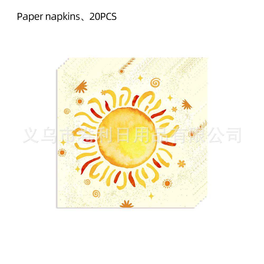 Sun Themed Party Supplies Decorative Banners Paper Plates Tissue Tablecloths Arrange Holiday Parties