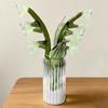 Mini Glass Lily of The Valley Flower Figurine Handmade Faux Crystal Small Flower Bouquet Collectible Ornaments for Mother's Day Birthday Valentines