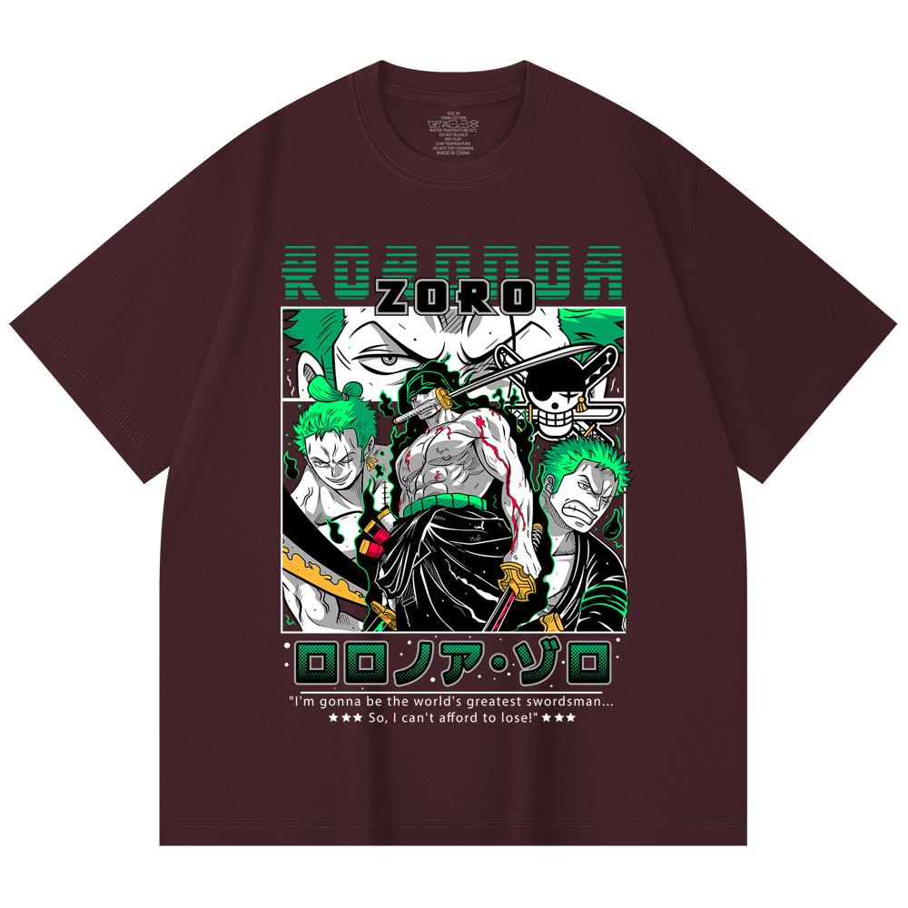 

230 Gsm 100% Cotton One Piece V74 Zoro Print Unisex Heavy Cotton T Shirt 2XL