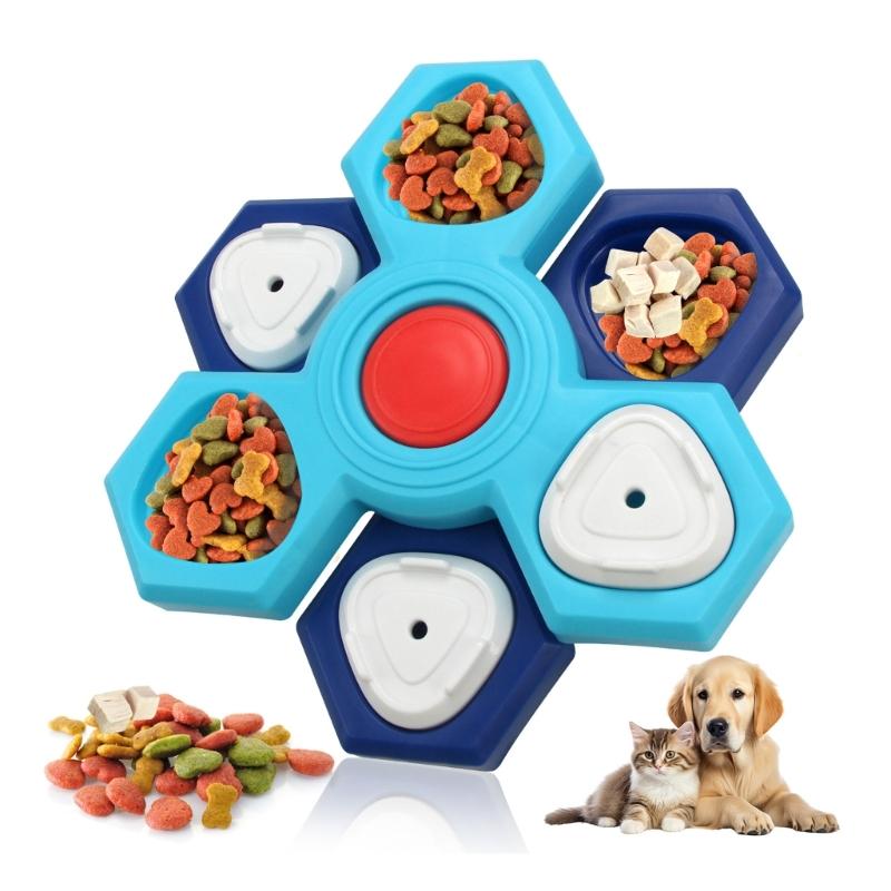 

Pet Treat Puzzle Rotating Slow Eat Cats Enrichment Feeder Slow Feeding Fun Game Treat Puzzle Toy in Enrichment
