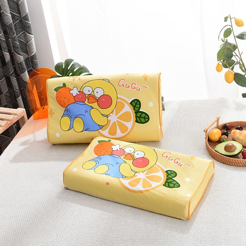 Thai Children's Latex Pillow Natural Cartoon Pillow Core Baby Cotton Cover Pillow Kindergarten Neck Protection Baby Pillow