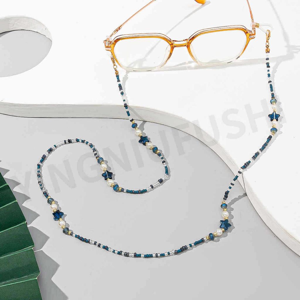 Colorful Acrylic Five-star Beaded Glasses Chain Fashionable Glasses Rope Glasses Neck Lanyard Spot