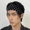 Wide Punk Headwrap Korean Style Elastic Hair Band Fashion Rivet Headbands  Headwear