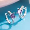 Cross-Border Fashion: Purple Zircon Earrings with Unique Design for Elegant Style