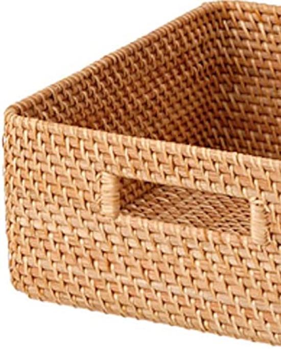 MUJI Stackable Rattan Square Medium 35cm W X 36cm D X 16cm H 18021833 Basket Basket, (V) Approx.