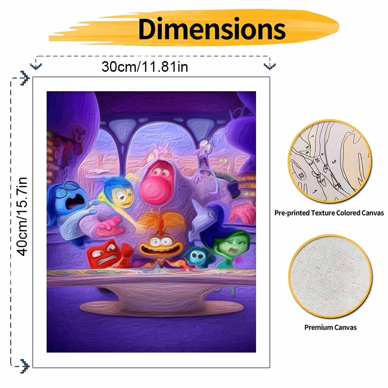 Disney Inside Out Oil Painting Art Handmade Diy Painting Home Decoration Gift