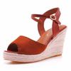 FHC 2025 New Women High Heels Wedges Sandals,Summer Gladiator Shoes,Peep Toe,Ankle Buckle Strap,Black,Brown,Green,Dropship