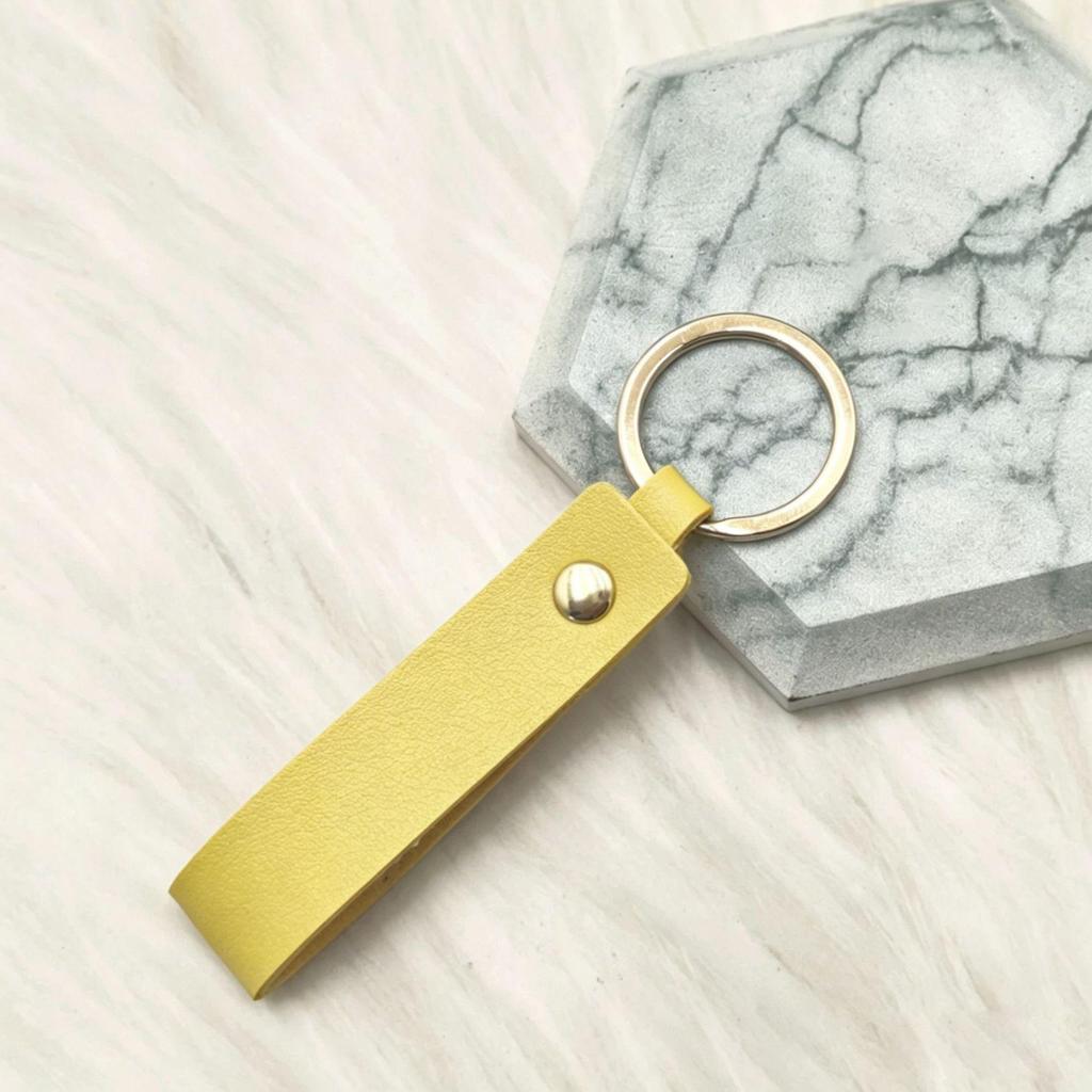Creative Solid Color PU Leather Keychain | Small Gift for Business
