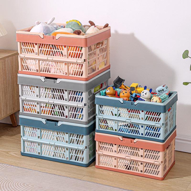 Foldable Storage Basket, Shopping Cart, Utility Crate, Large Capacity Organizer for Groceries, Picnic, Supermarket