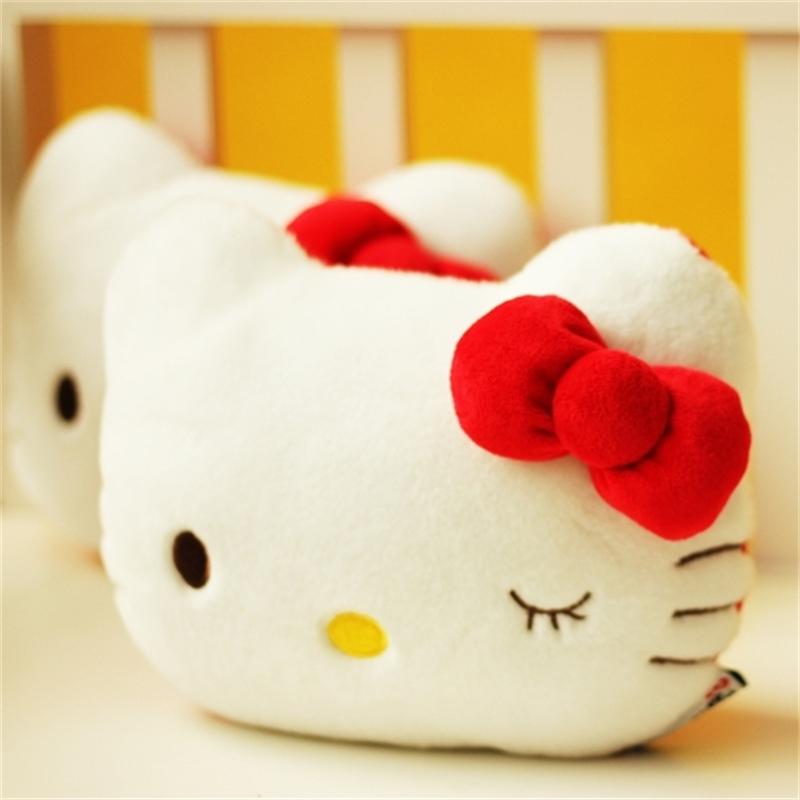Kt Cat Headrest Japanese Style Stuffed Anime Hello Kitty Neck Pillow Car Seat Game Chair Decor Xmas Gifts Girl