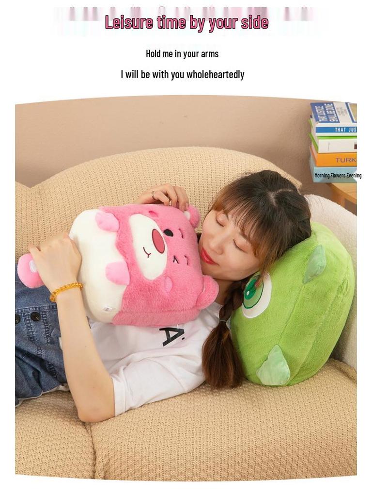 Ice Cream Monster Plush Cushion: Cute Sofa Pillow & Sleep Companion Toy, Perfect Birthday Gift
