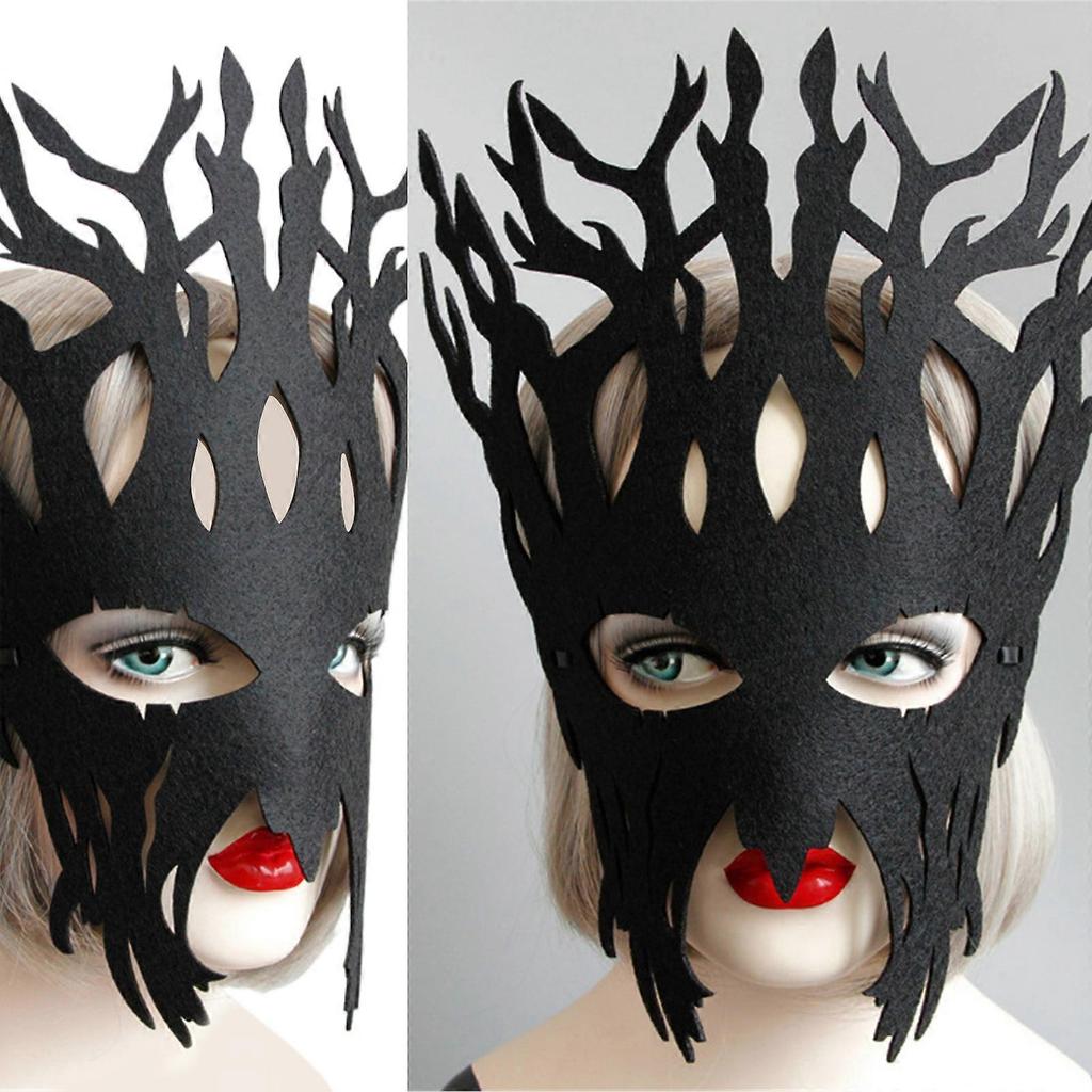 Face Mask Halloween Tree Mask for Kids Women Man Masquerade Party Cosplay Party, Carnivals, Halloween Cosplay Mask Black
