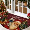 1Pcs Santa Fawn Xmas Tree Semi Circle Welcome Doormat Non-Slip for Outdoor Patio Porch Kitchen Bathroom Entryway Floor Mat