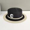Straw Flat Top Top Hat Women's Summer  Retro Beach Vacation Sun Protection Straw Sun Hat Luxury Brand Panama Cap Wholesale