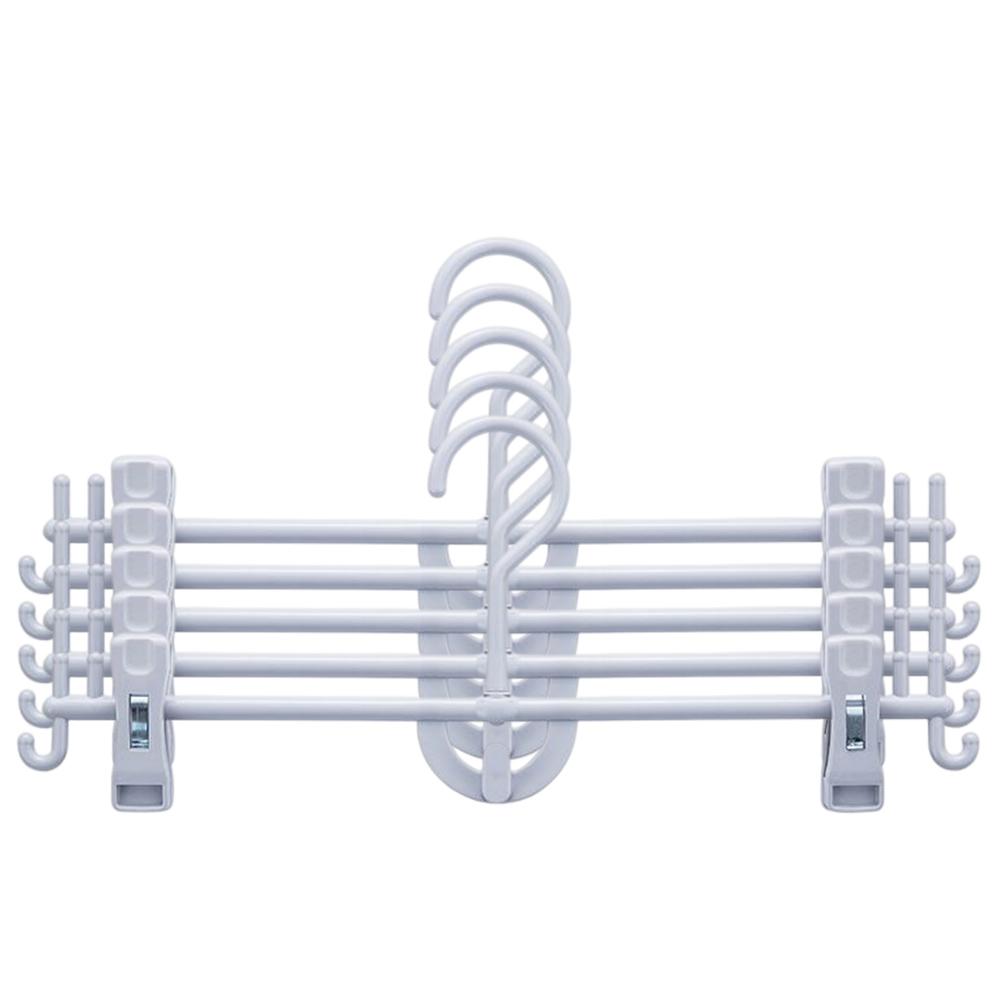 5pcs Plastic Rotary Trouser Stand Pants Racks Attachable Windproof Skirt Clip Wet And Dry For Balcony Wardrobe Space Saving
