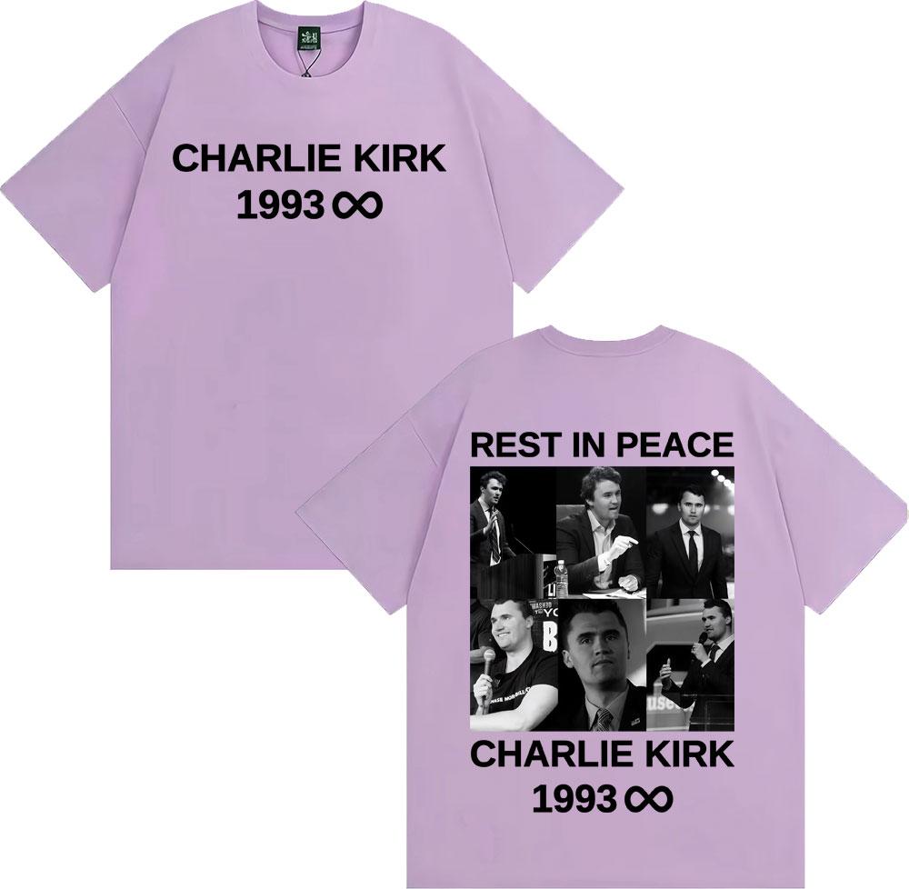 Riposa in Pace Charlie Kirk Magliette Grafiche Uomo Donna Moda Casual 100% Cotone Maglietta Harajuku Classica a Maniche Corte