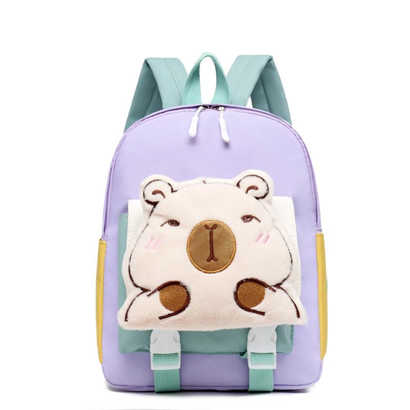 Preschool Backpack With Cartoon Capybara Print And Stressrelief Features For Toddlers And Beginners