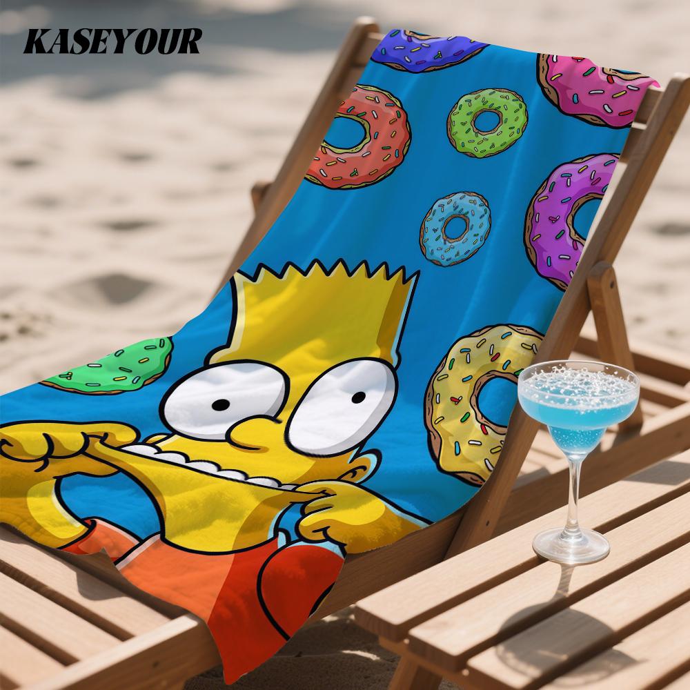 Cartoon character Simpsons Quick Drying Bath Towel Microfiber beach towel light weight swimming camping yoga beach out