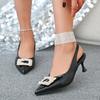 Fashion Ladies Shoes 2025 Slip-on Women's High Heels Fashion String Bead Office and Career New Plus Size Best Seller Closed Toe Sandals