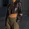 Women PU Leather Jackets Single Breasted Hot Girl Street Motorcycle Short Coats