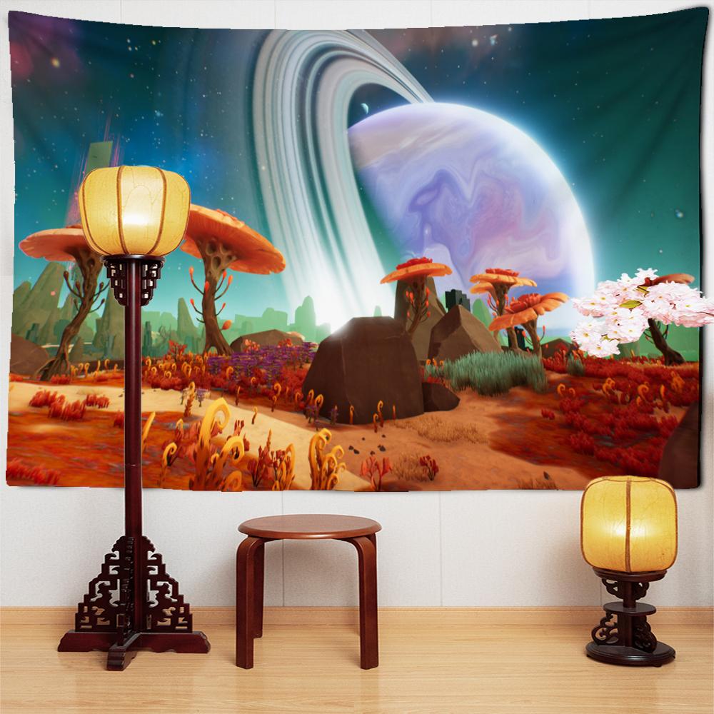 Planet Pilz Wandteppich Hängen Psychedelic Hexerei Mysterious Abstrakte Kunst Schlafsaal Wohnkultur