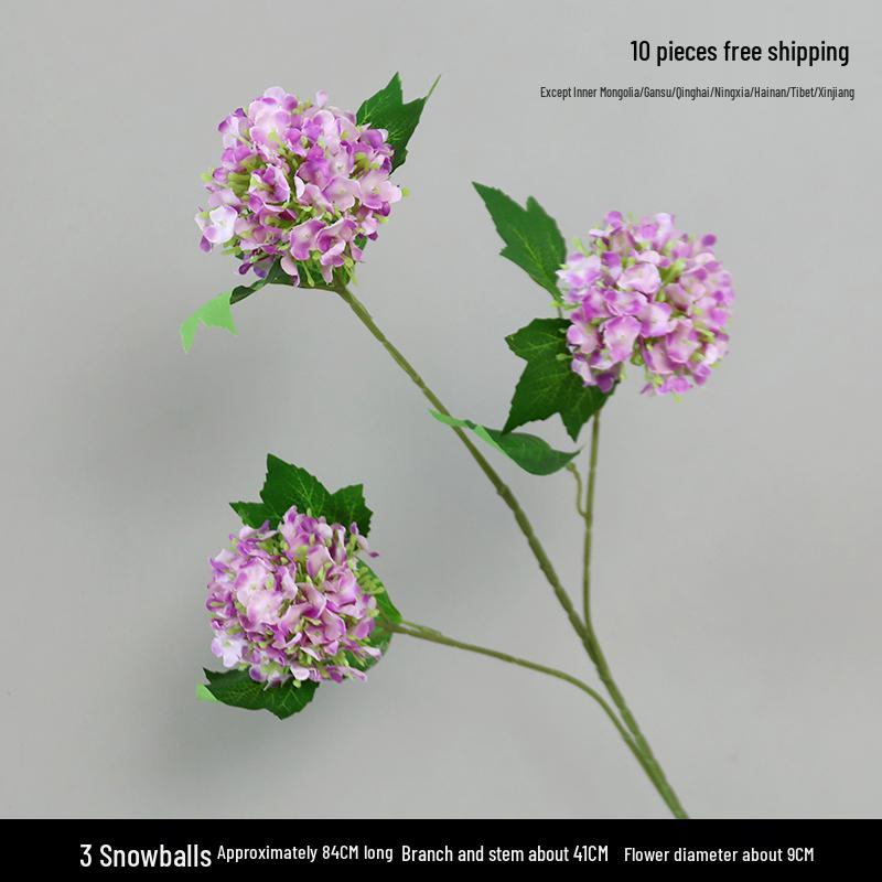 Purple Floral Wedding Arrangement - Silk Hydrangea, Rose, Bamboo Leaves & Grass for Flower Arches